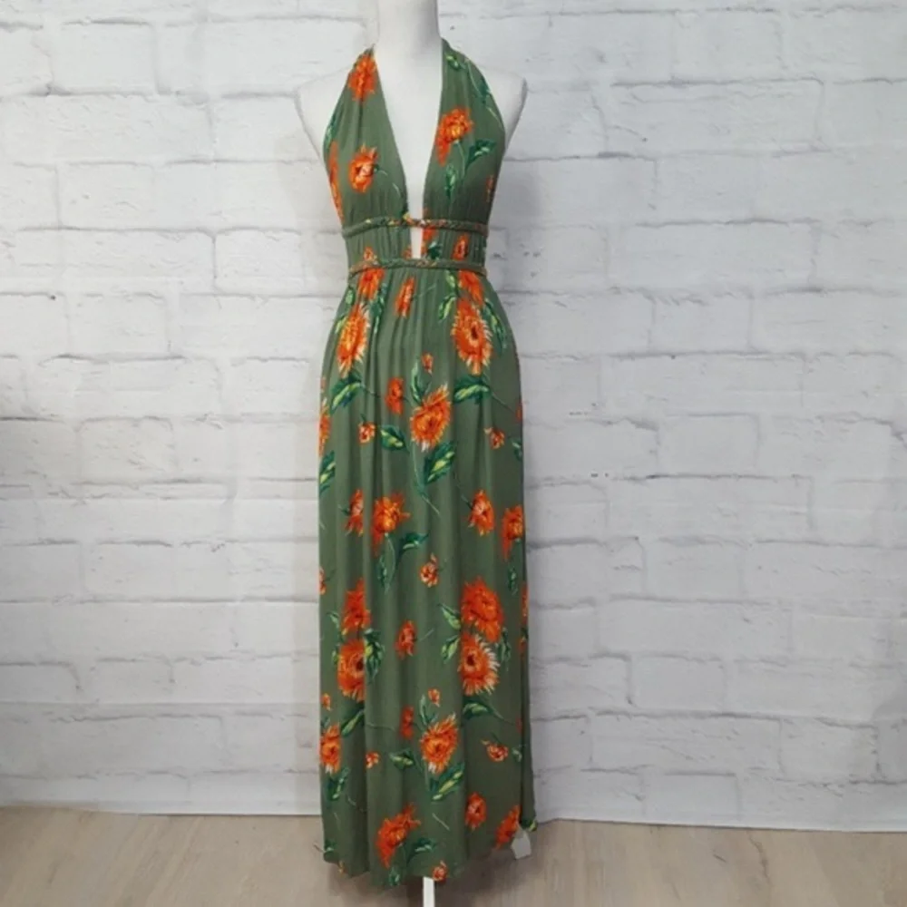 ILLA ILLA Tropical Halter Maxi Dress - Picture 1 of 5
